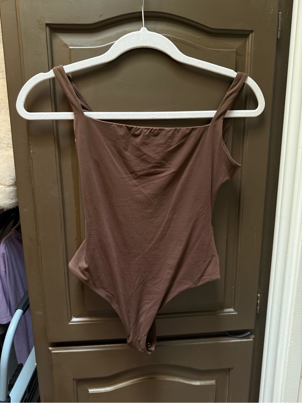 SKIMS Brown Scoop Neck Bodysuit